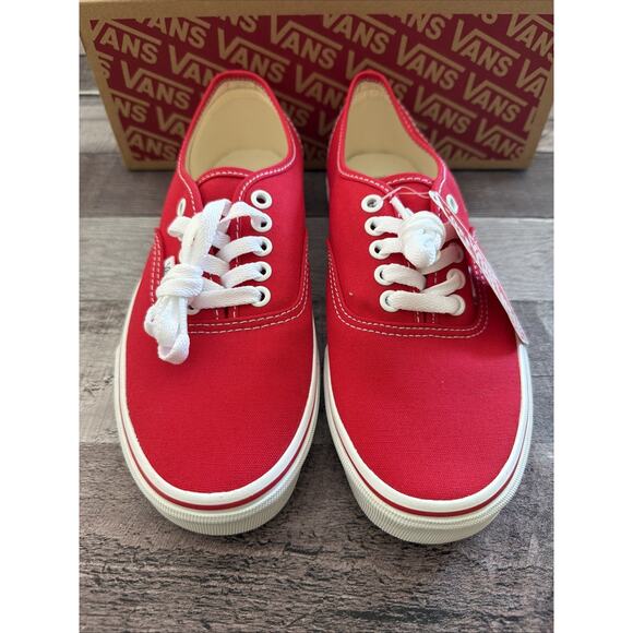 Vans Authentic True Red White Mens Original Classic Canvas Sneakers US Men 6.5 main image 5